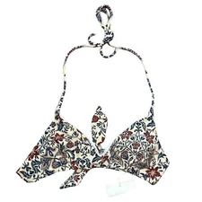 Sezane x YSE Junni Holiday Cadaques Triangle Halter Swimsuit Bikini Top US 4 New