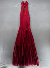 Banana Republic Dress Womens Small Red Maxi Twisted Neck Keyhole Sleeveless