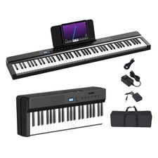 Upgraded Folding Piano Keyboard, 88 Key Full Size Semi Weighted Keyboard Supp...