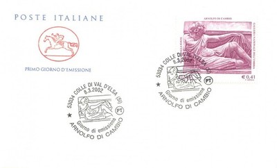 FDC Cavallino - Italien Republik 2002 - Arnolfo di Cambio - NVG ** - Colle V.E.