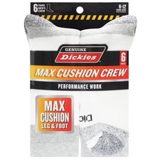 Men's Athletic Maximum Cushion Comfort Crew Socks Multi Pack White All Sizes