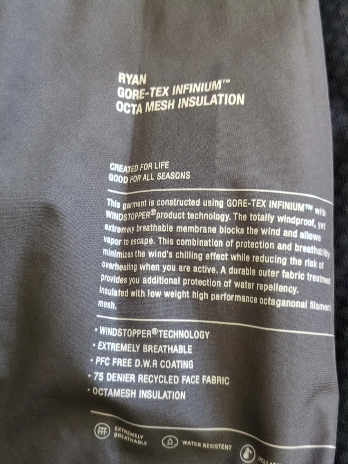 Norse Projects Ryan Gore-Tex Infinium Jacket Full Zip Size XXL Gray Mens  image 9