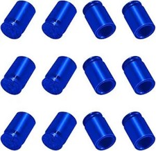 12 Pcs Bullet Style Valve Stem Caps Universal Aluminum All Color 12 Pcs Blue