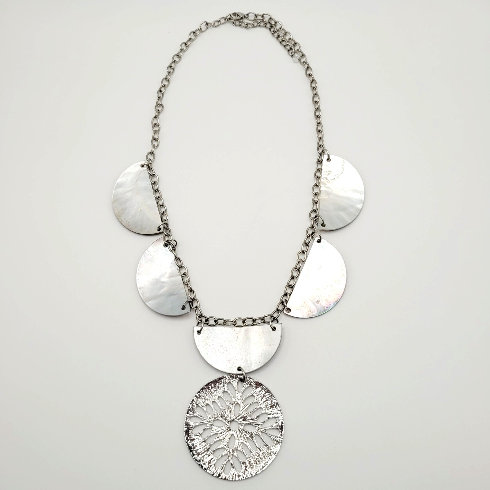 Shell Seashell MOP Abalone Half Circle Silver Ton… - image 20