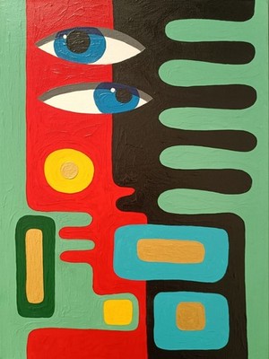 Original Acryl Gemälde Gemälde auf 3D Leinwand 30x40x3cm Abstrakte Kunst ALEXA
