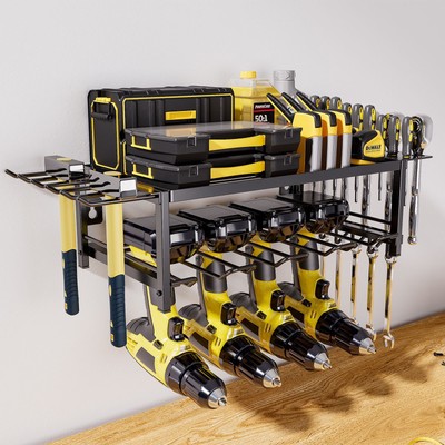 2 Schichten Power Tool Organizer Bohrhalter Wand montierte Speicher Rack Garage