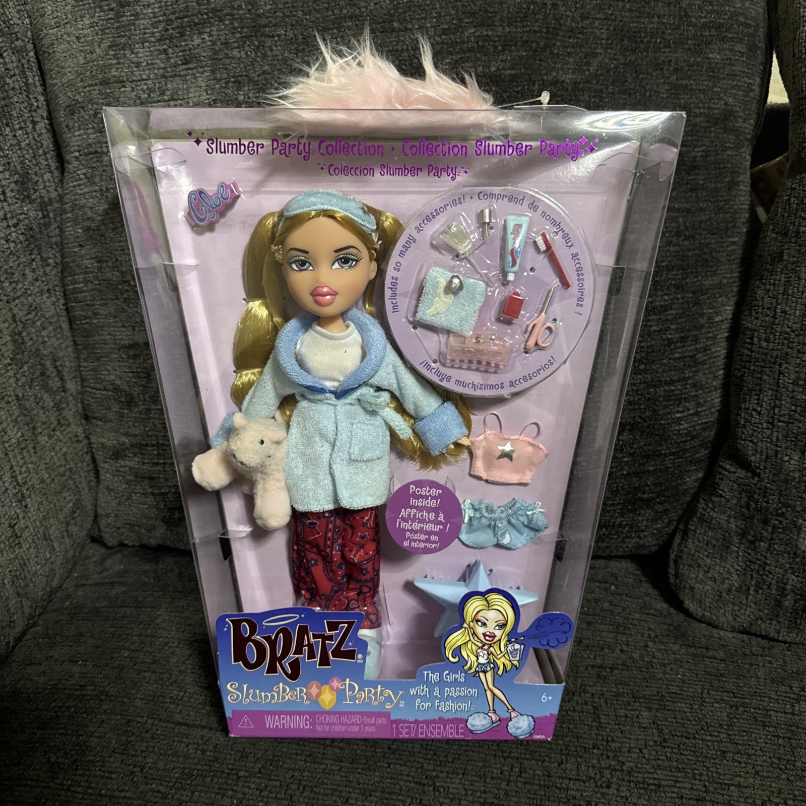 BRATZ Slumber Party Cloe Fashion Doll With Pajamas, Plush, & Accessories NEW