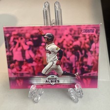 2025 Topps Stadium Club #40 Ozzie Albies Pink Parallel SP Atlanta Braves