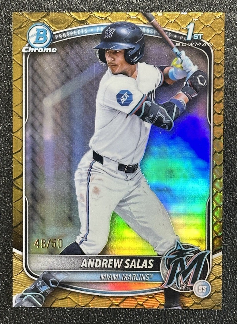 2025 BOWMAN CHROME PROSPECTS BCP156 ANDREW SALAS GOLD REPTILIAN 48/50