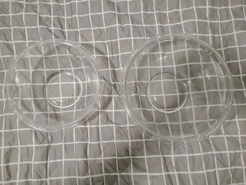 Vintage Pyrex #323 & #325 Round Clear Nesting Glass Mixing Bowls - EUC