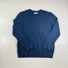 Hawker Rye Sweater Navy Blue V Neck Cashmere Blend Men  s Size Large