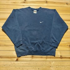 Vintage 90s Nike Sportswear Embroidered Mini Swoosh Logo Sweatshirt USA - Large