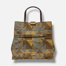 Etro Womens Brown Printed Croc Embossed Leath...