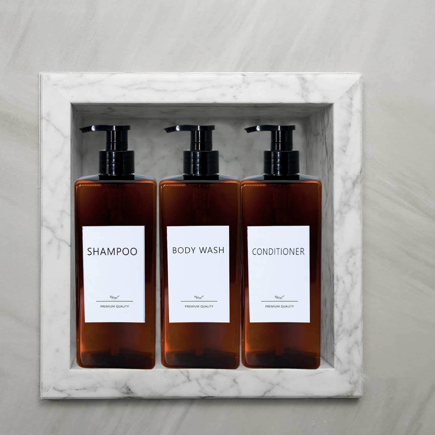 Shampoo and Conditioner Dispenser Set, 3Pack Refillable Shampoo and Conditioner 