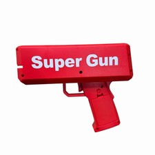 Red Super Money Gun Cash Shooter Toy With Play Bills Party Prop