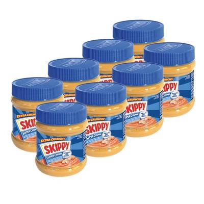 SKIPPY 8x Erdnussbutter ''Super-Chunk'' Peanut Butter Crunchy Ohne Palmöl 8x 340g