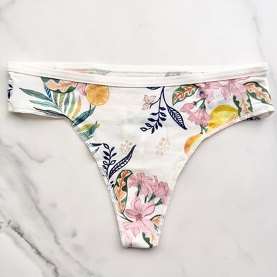 Soma Vanishing Edge Microfiber Thong Panty Lemon Squeeze Mini Ivory SZ XS/M/L/XL