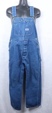 VTG 90s Big Smith Denim Bib Overalls Men 32x28 100% Cotton Button-fly Carpenter