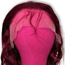 28 Inch 99J Burgundy Human Hair Lace Front Wig 13x4 Body Wave