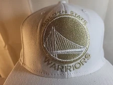 Gsw Mitchell & Ness White And Gold Snapback Hat Championship Year 2017