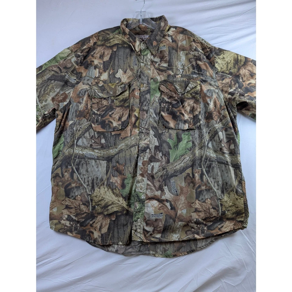 Wrangler Rugged Wear Mens 2X Advantage Timber Camo Long Sleeve Button Down Shirt - Image 2 of 4