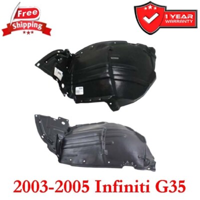 Splash Shield For 2003-2005 Infiniti G35 Front Left & Right Side Set 2pcs