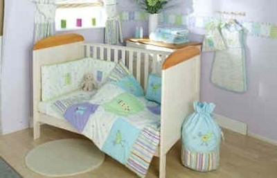 New Lollipop Lane Polka Design 3 Piece Bedding Set Quilt-Bumper-Fitted Sheet