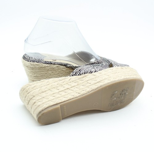 Kelsi Dagger Womens Brown Faux Leather Snakeskin Print Slip-on Wedge Sandals 7 - Picture 11 of 11