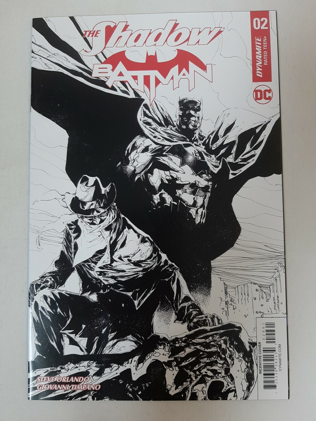 The Shadow Batman #2 RI Sketch Variant DC Comics Dynamite 2017