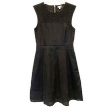 Hatley Dress Women 2 Black Eyelet Stretch Fit & Flare Whimsigoth Grunge Core