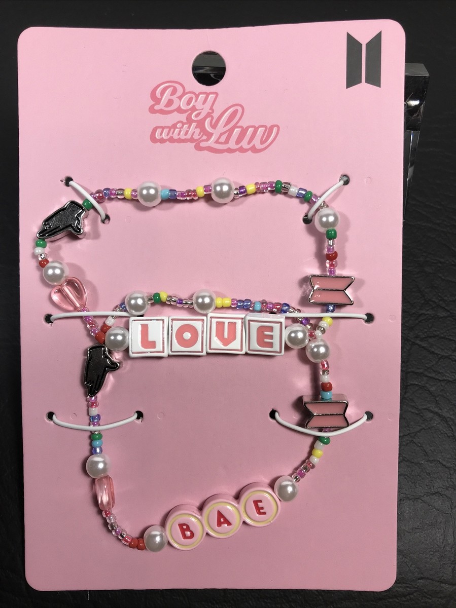 New! BigHit BTS Boy With Luv Bestie Love BAE Beaded Bracelet Set
