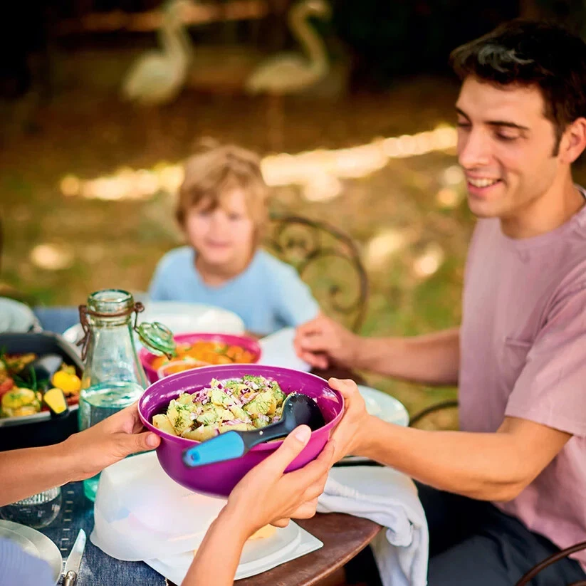 NEW Tupperware kitchen tool simple spoon scrape Stir black w/ navy blue FrEeSh - Image 3 of 4