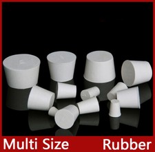 Rubber Bung Stopper Tapered Plug Solid Test Tubes Bungs Solid Hole Stopper White