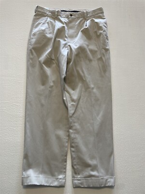 Brooks Brothers 35 x 30 Stone Advantage Chino Thompson Pleated Twill Pants