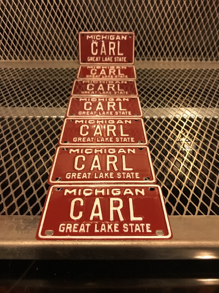 CARL Vintage 60s MICHIGAN GREAT LAKE STATE Bicycle Vanity Metal