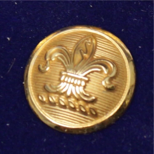 London Badge & Button Co Blazer Cuff Button Fleur De Lis Golden Brass Gilt 15mm