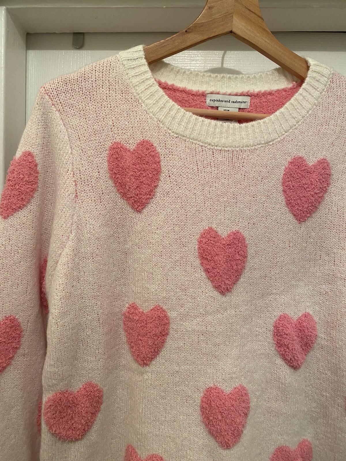 Cupcakes And Cashmere Pullover Pink Hearts Pullover Sweater Women’s