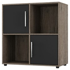 Cube Bookcase Wooden Door Metal Handle Display Shelf Storage Shelving Cupboard