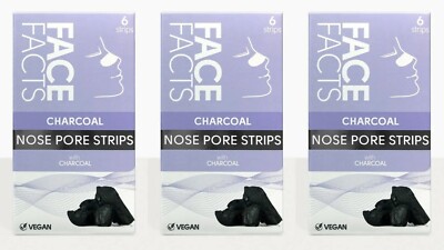 3x Face Facts Charcoal Deep Nose Cleansing Pore Strips