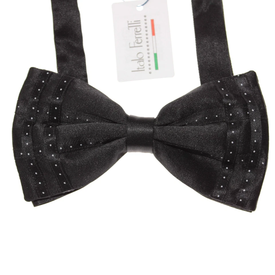 Italo Ferretti Nuevo con Etiquetas Conjunto de Faja y Pajarita Ajustable Talla Negro/Blanco con Borde Foto 2 de 4