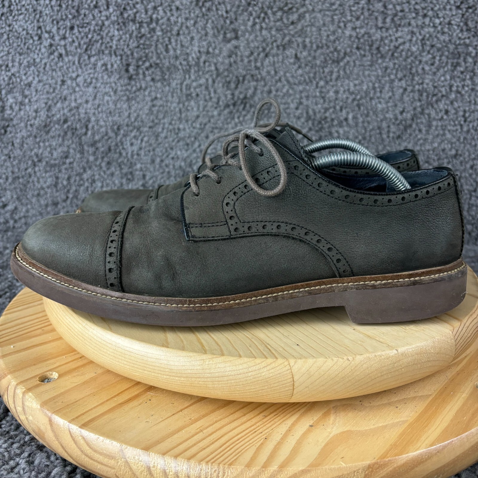 SAOLA Scarpa elegante Oxford Cole Haan Carver Cap OX II Derby da uomo 11 grigio nabuk Brogue