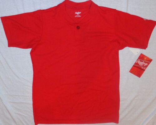 Camiseta deportiva del equipo de béisbol Rawlings Youth en blanco personalizable roja botón único NUEVA - Imagen 1 de 1