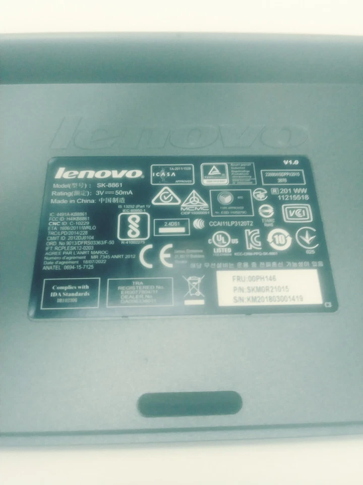 Lenovo Slim 2.4GHz Wireless US Keyboard SK-8861 Dark Gray - Image 2 of 2