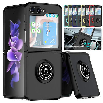 Shockproof Ring Case Magnetic Stand Matte Cover For Samsung Galaxy Z Flip 5 4