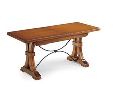 TAVOLO FRATINO CON FERRO IN LEGNO, VARIE MISURE, NOCE ARTE POVERA 