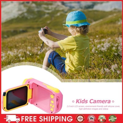 2.0 inch IPS Children Video Camera USB Charging DV Camcorder with Lanyard (Pink)