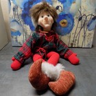 VTG JIMMIN'E Weinstocks Emporium Christmas Elf w/flocked face 27" tall