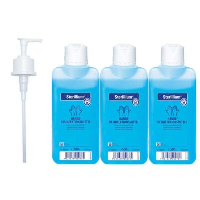 Bode Sterillium Händedesinfektion Desinfektionsmittel 3x 500ml mit Dosierpumpe