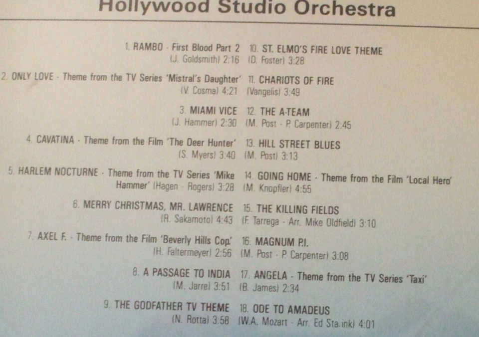 CD-18 Famous Film Tracks & TV Themes-Hollywood Studio Orchestra-1985 💥 - Bild 4 von 4