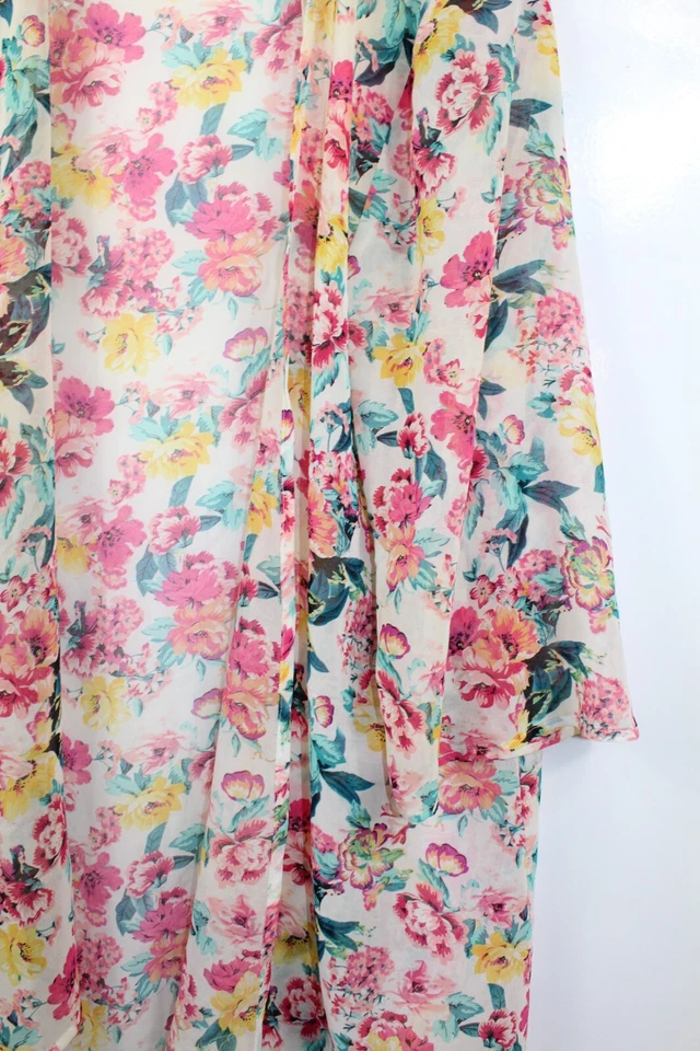 Jay Jays Women's Multicoloured Floral Long Sleeve Sheer Cardigan Size L/XL - image 3 of 4